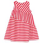 Girls Red & White Striped Dress, 1, hi-res