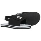 Boys Black & White Logo Ikonik Sandals, 1, hi-res