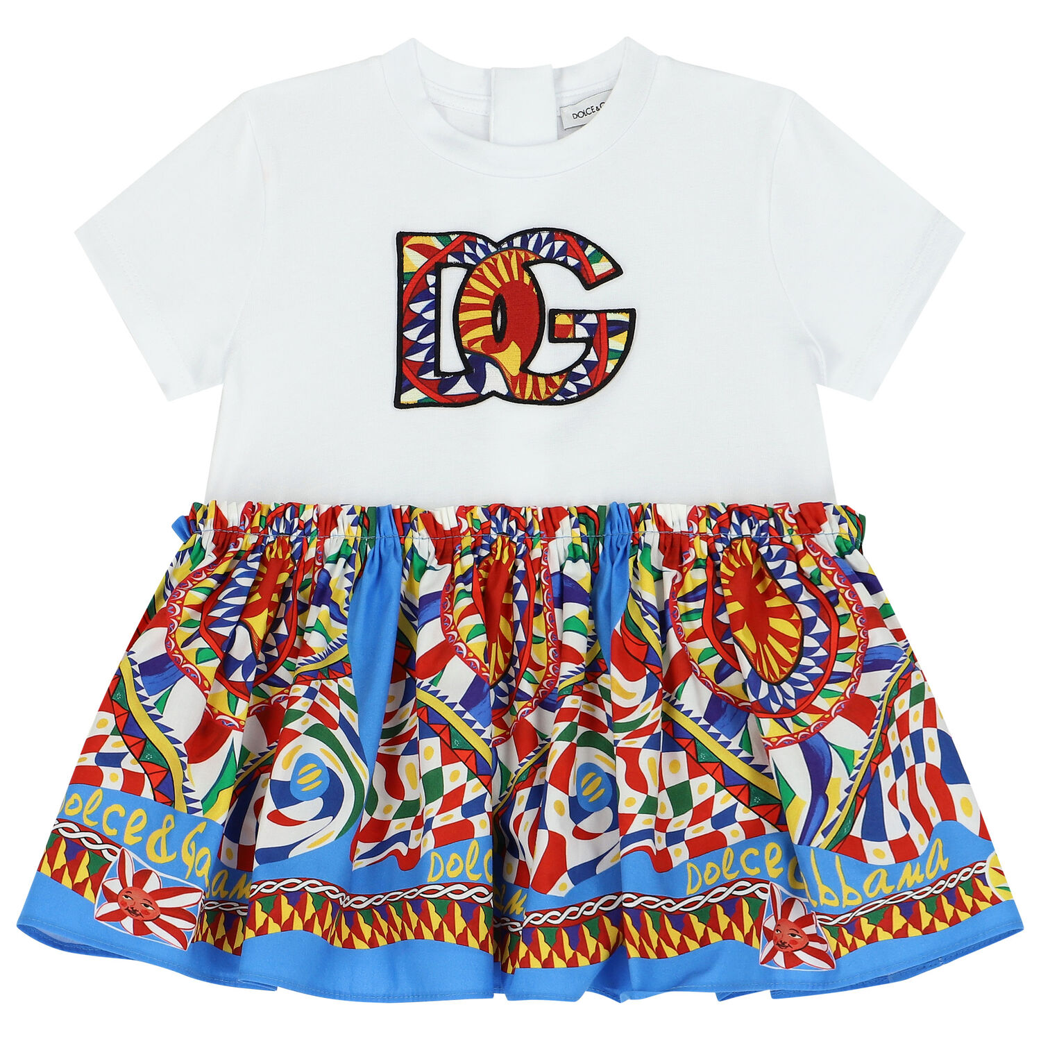 Younger Girls White Carretto Dress Set, 1, hi-res image number null