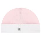 Baby Girls Pink & White Logo Hat, 2, hi-res