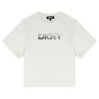 Girls White Logo T-Shirt, 1, hi-res