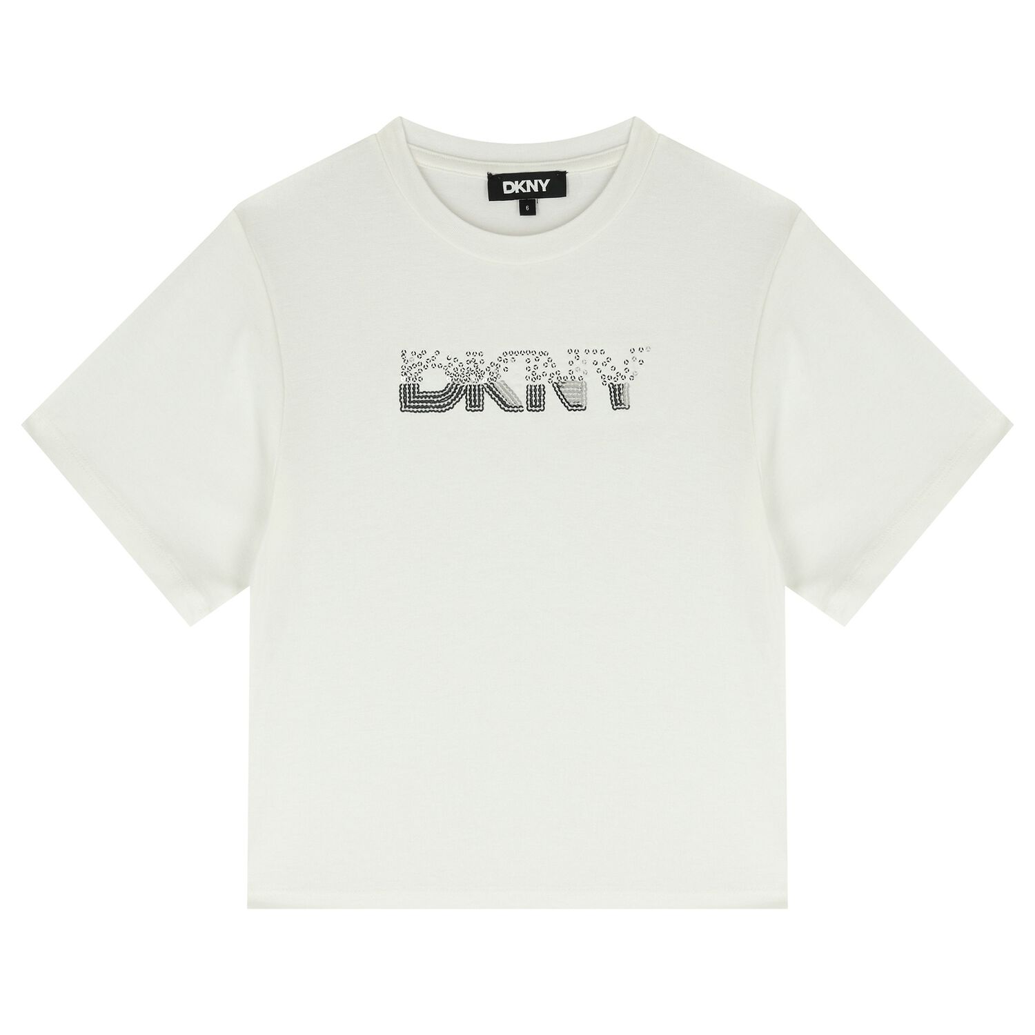 Girls White Logo T-Shirt, 1, hi-res