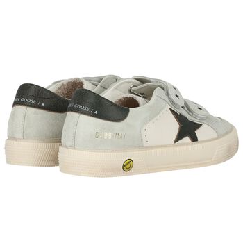 Ivory & Grey Logo Trainers