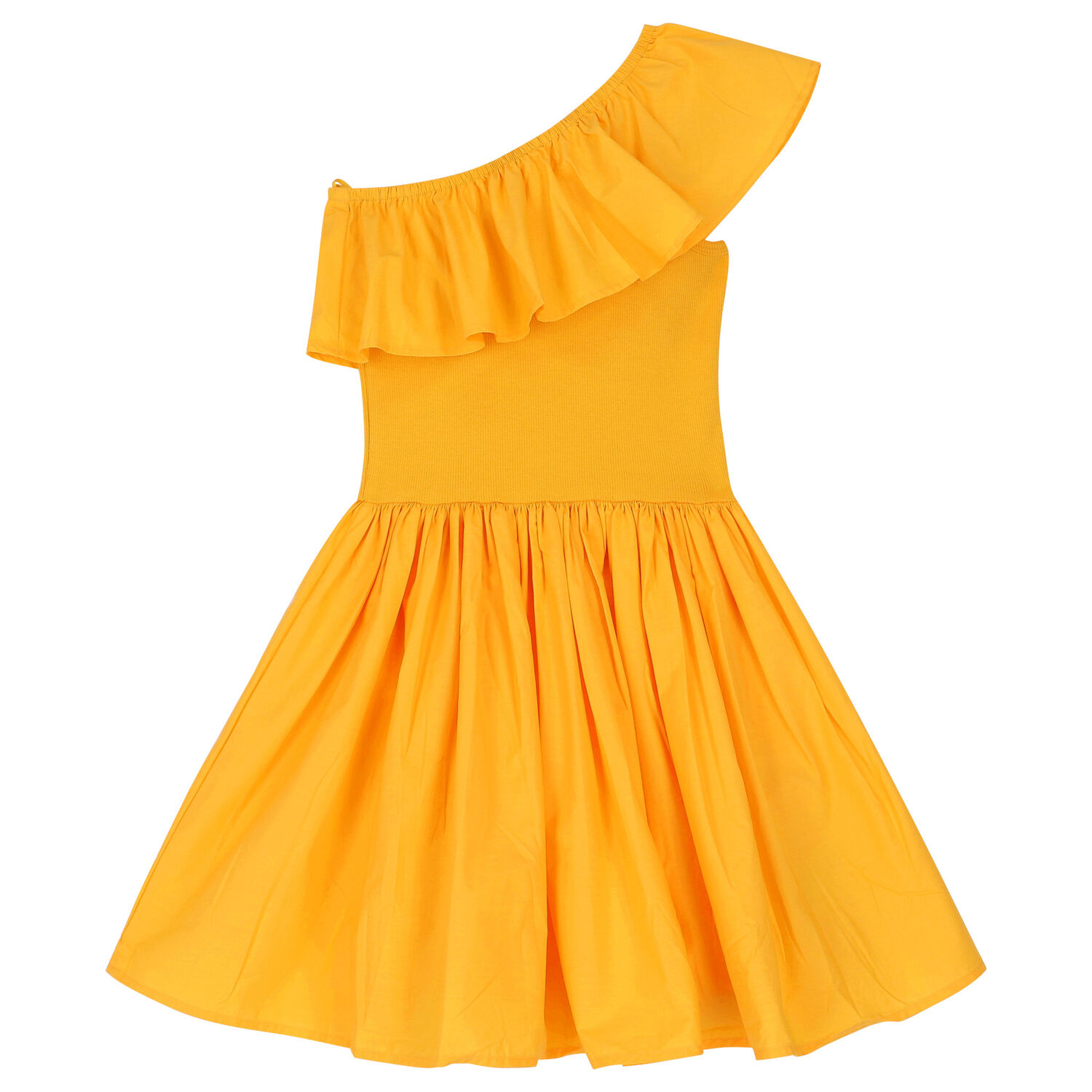 Girls Yellow Ruffled Dress, 1, hi-res
