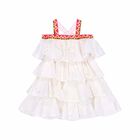 Girls White Cotton Dress, 1, hi-res