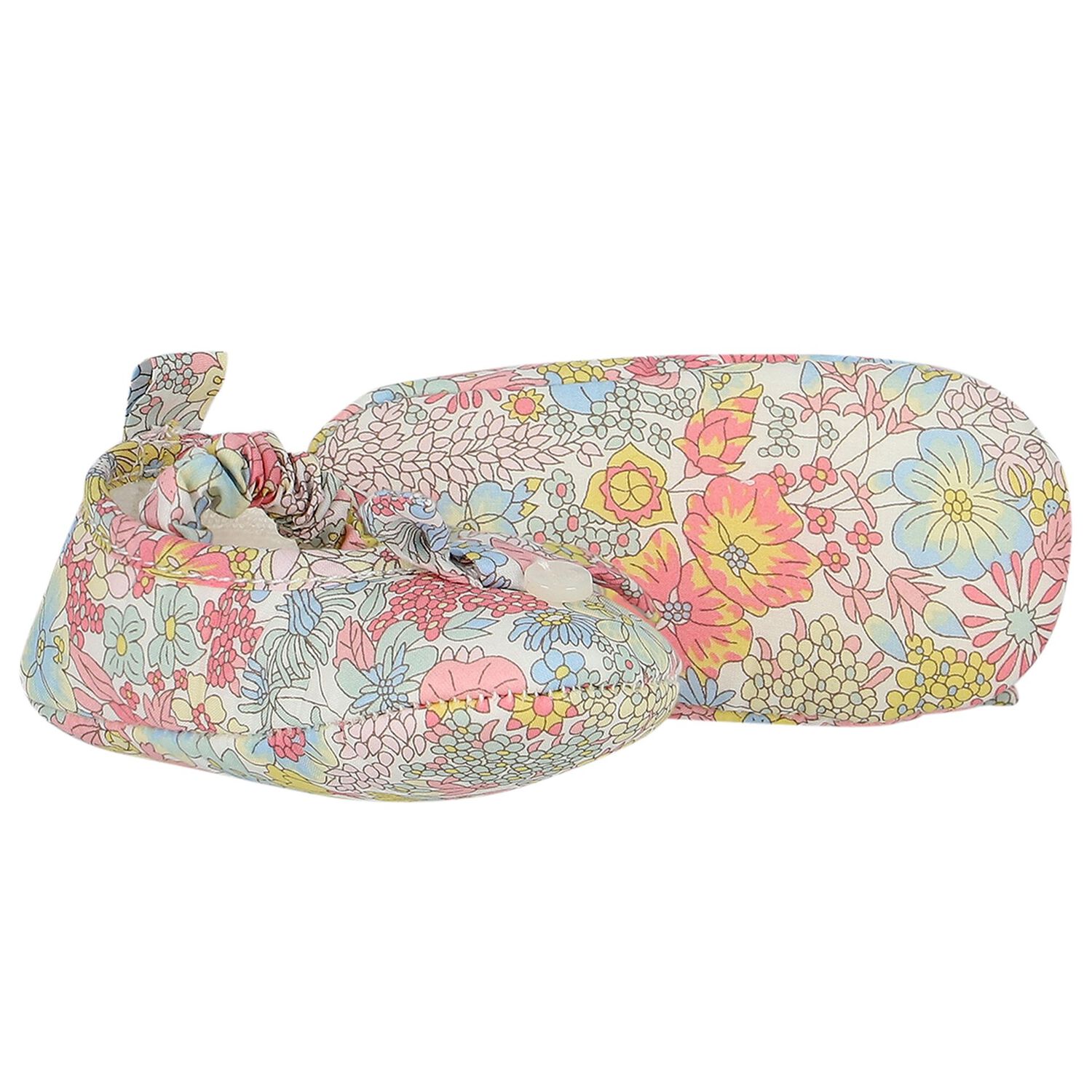 Baby Girls Blue, Yellow & Pink Liberty Pre Walker Shoes, 1, hi-res