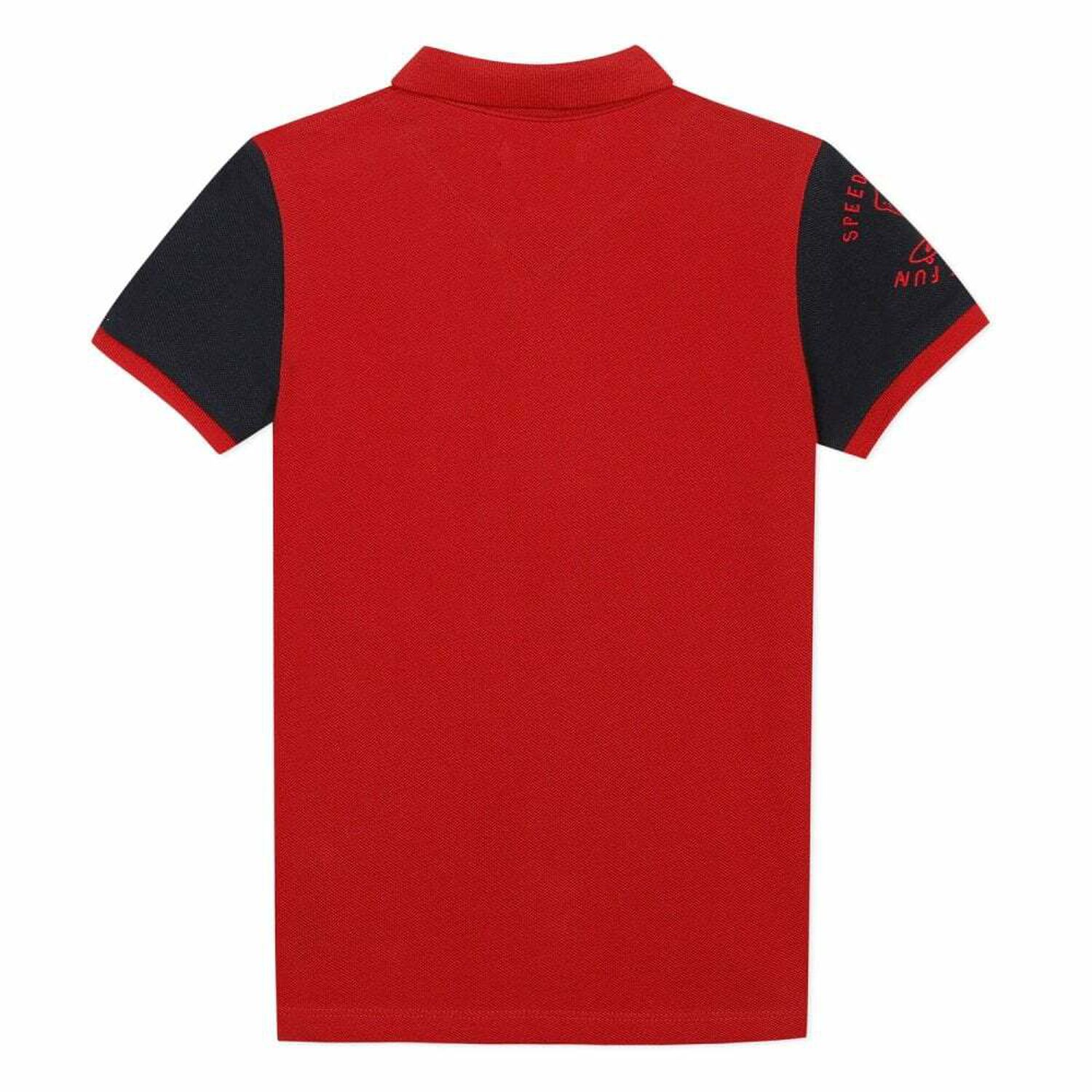 Boys Red Cotton Polo Shirt, 1, hi-res