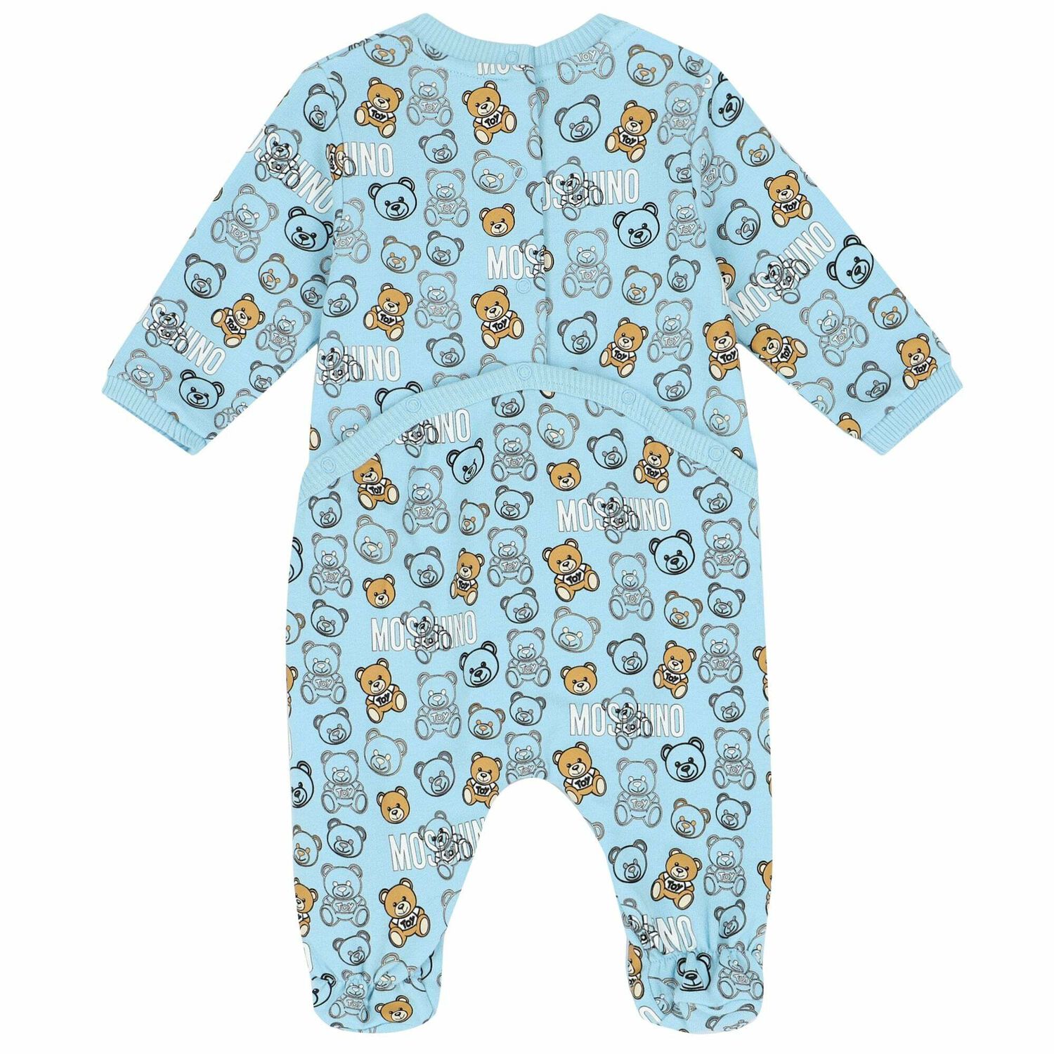 Blue Teddy Logo Babygrow, 1, hi-res