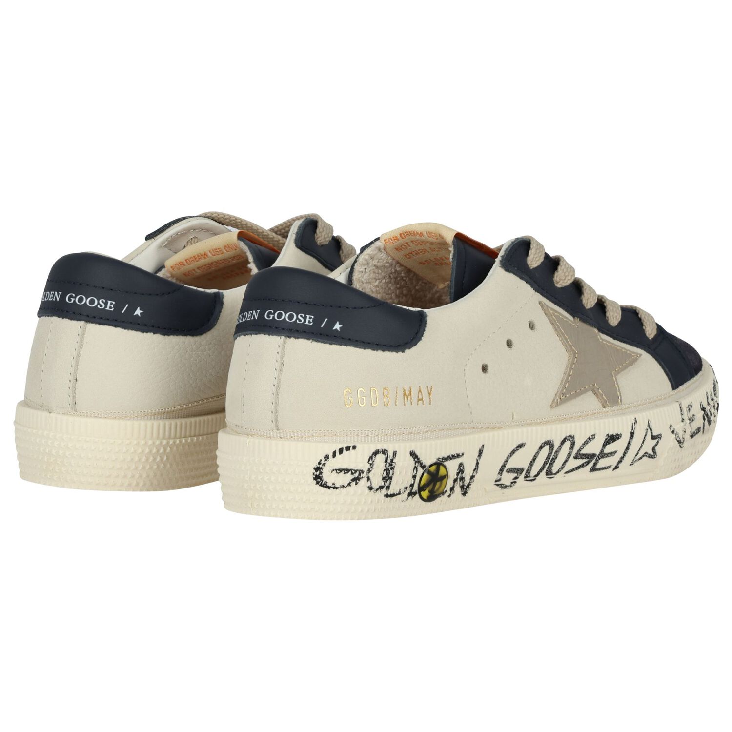 Ivory & Blue Logo Trainers, 1, hi-res