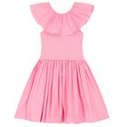 Girls Pink Ruffled Dress, 1, hi-res