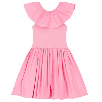 Girls Pink Ruffled Dress