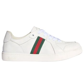 White Web Striped Logo Trainers