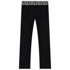 Girls Black Medussa Leggings, 1, hi-res