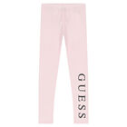 Girls Pink Logo Leggings, 2, hi-res