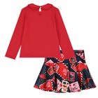 Girls Red Logo Envelope Skirt Set, 1, hi-res