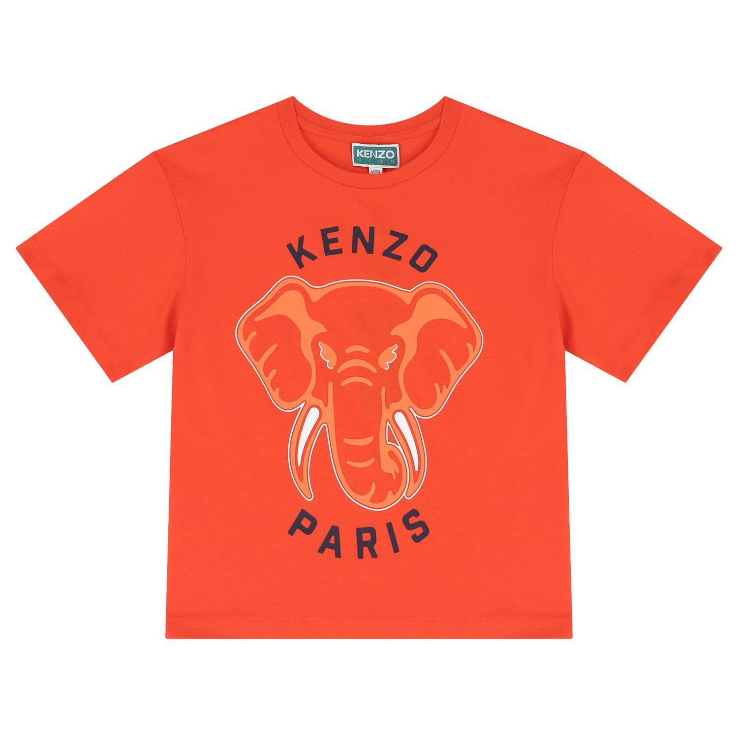 Girls Orange Elephant Logo T-Shirt, 2, hi-res