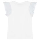 Girls White Logo Tulle T-Shirt, 1, hi-res
