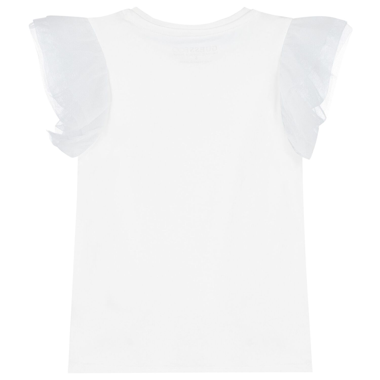 Girls White Logo Tulle T-Shirt, 1, hi-res