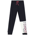 Girls Navy Logo Joggers, 1, hi-res