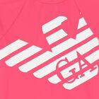 Girls Pink & White Logo Rash Vest, 1, hi-res