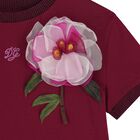 Girls Burgundy Peony T-Shirt, 1, hi-res