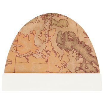 Beige & Ivory Geo Map Baby Hat