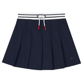 Girls Navy Blue Cotton Skirt