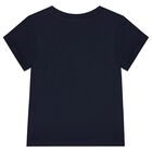 Girls Navy Blue Logo T-Shirt, 2, hi-res
