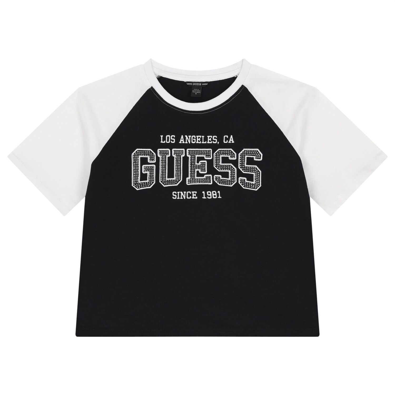 Girls Black & White Rhinestone Logo Skirt Set, 1, hi-res