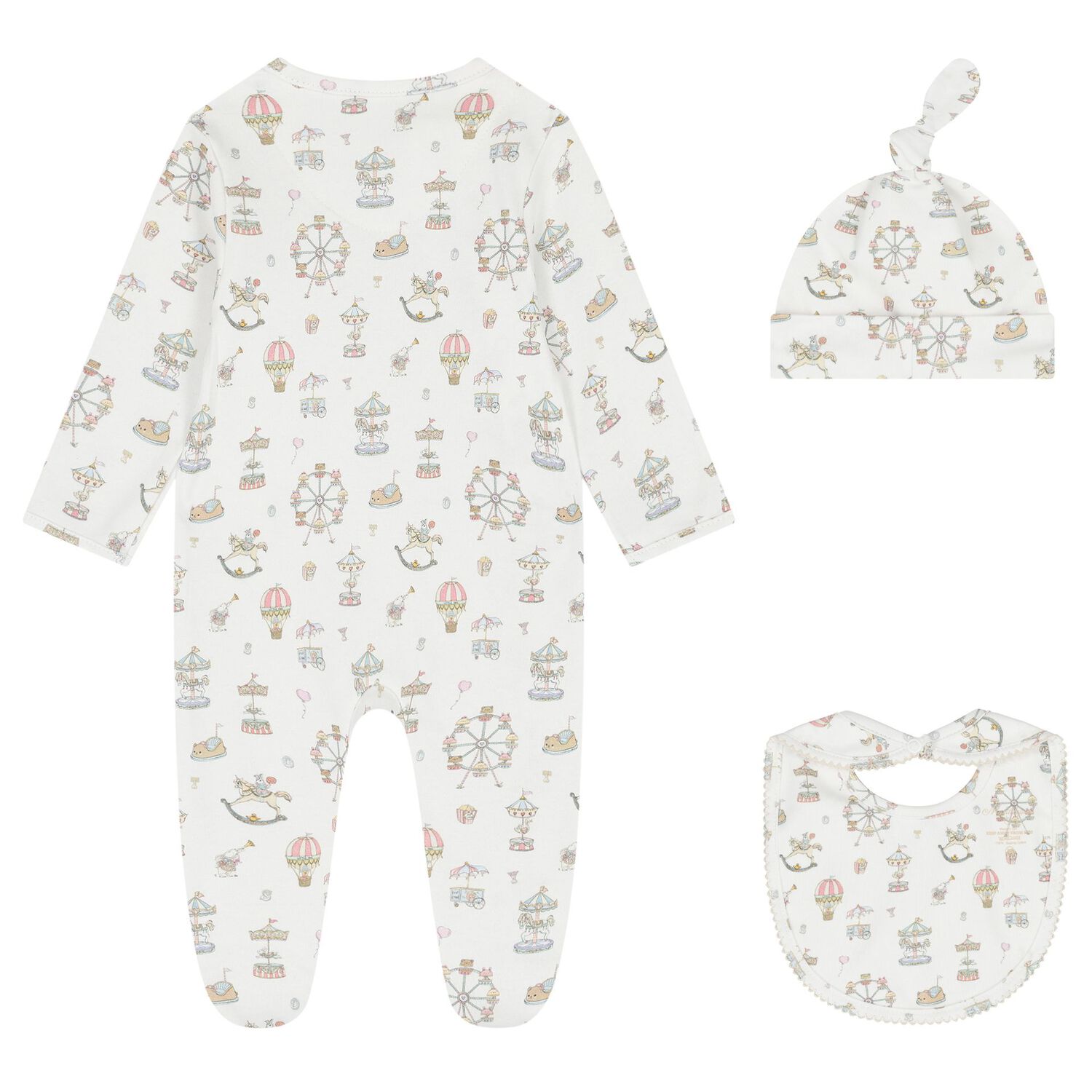 White Carousel & Hot Air Balloon Babygrow Gift Set, 1, hi-res