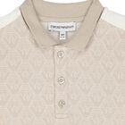 Younger Boys Beige Logo Polo Shirt, 1, hi-res