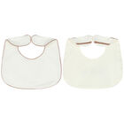 Ivory & Beige Teddy Baby Bibs (2 Pack), 1, hi-res
