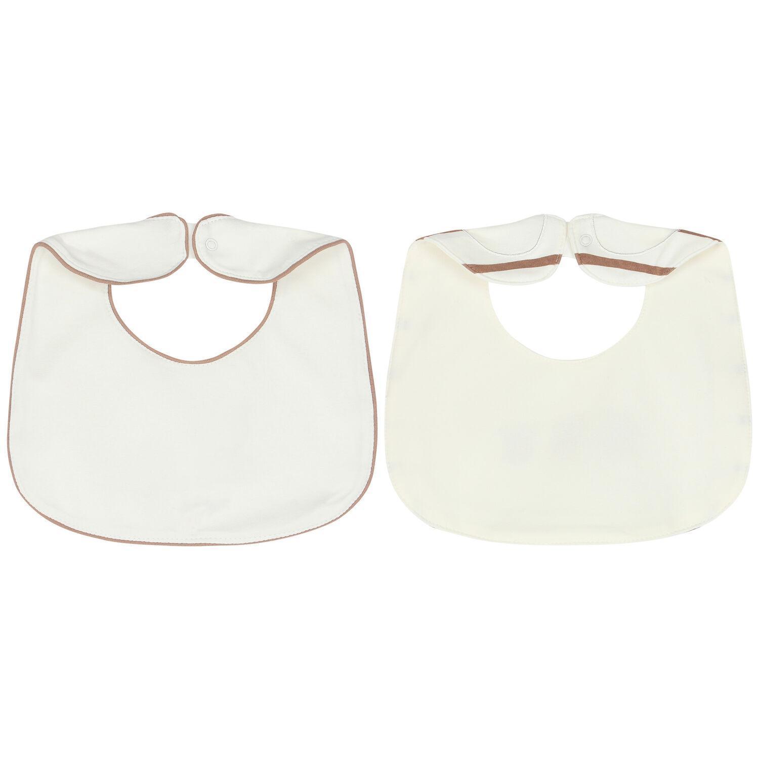 Ivory & Beige Teddy Baby Bibs (2 Pack), 1, hi-res