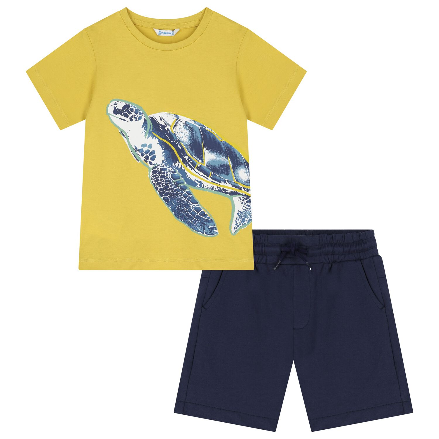 Boys Yellow & Navy Blue Shorts Set, 2, hi-res