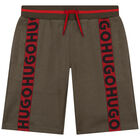 Boys Khaki Logo Shorts, 1, hi-res