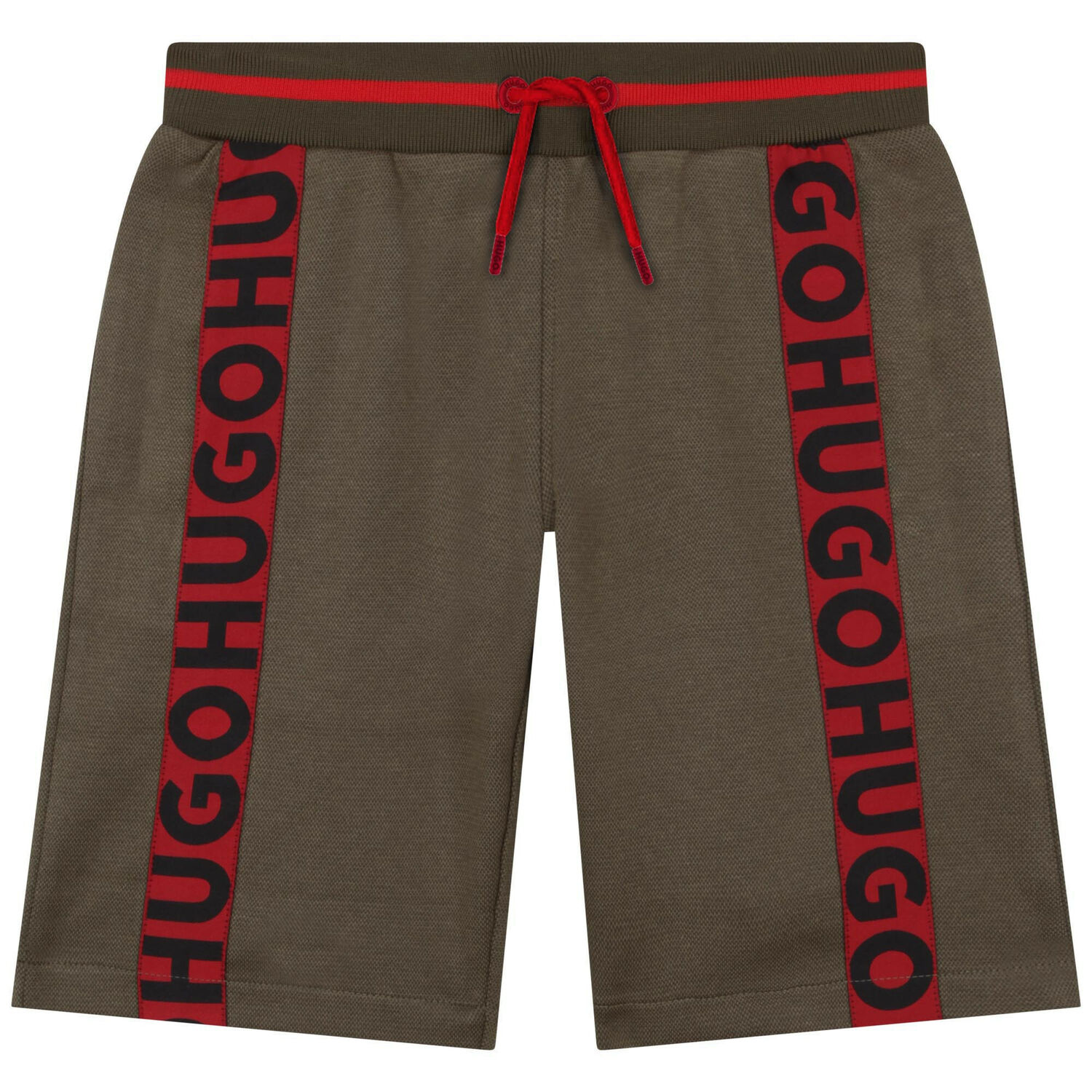Boys Khaki Logo Shorts, 1, hi-res