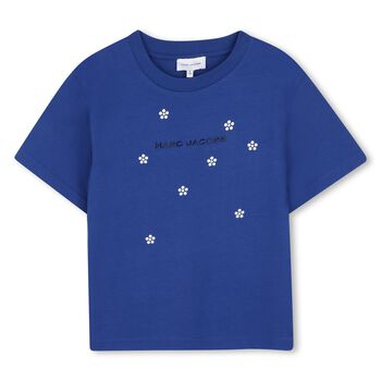Girls Blue Daisy Logo T-Shirt