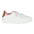 Girls White & Pink Teddy Logo Trainers, 1, hi-res