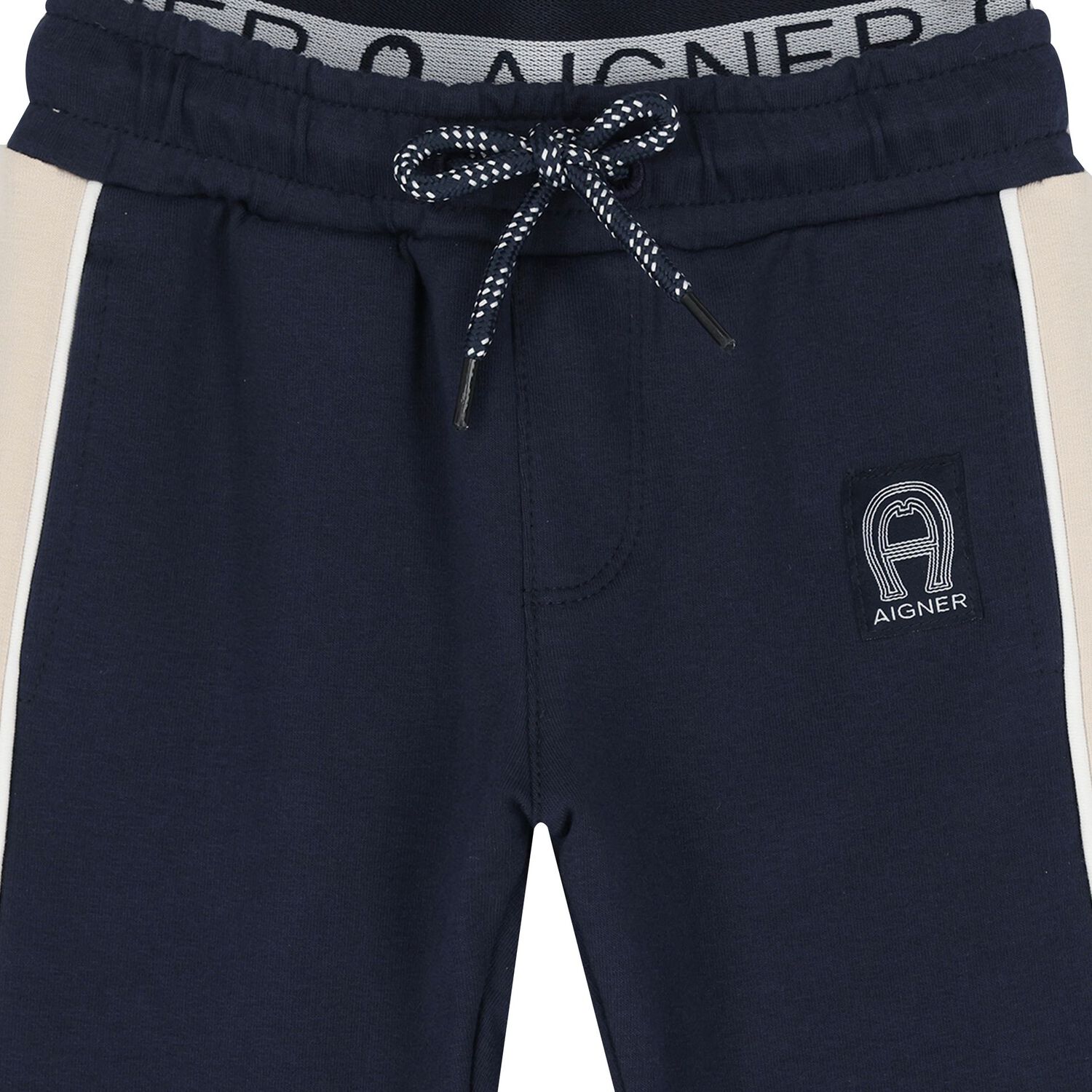 Younger Boys Navy Blue Logo Joggers, 1, hi-res