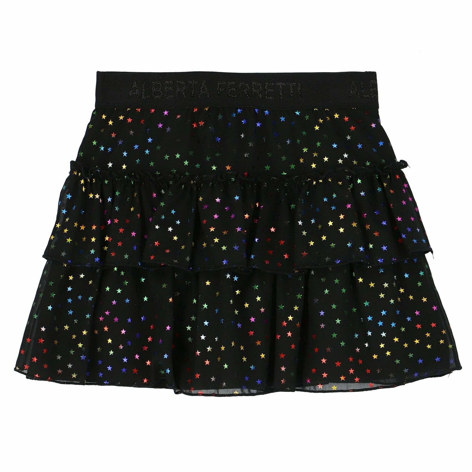 Girls Black Printed Skirt, 1, hi-res image number null