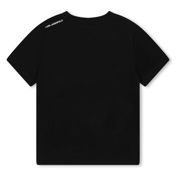 Boys Black Ikonik Karl Logo T-Shirt