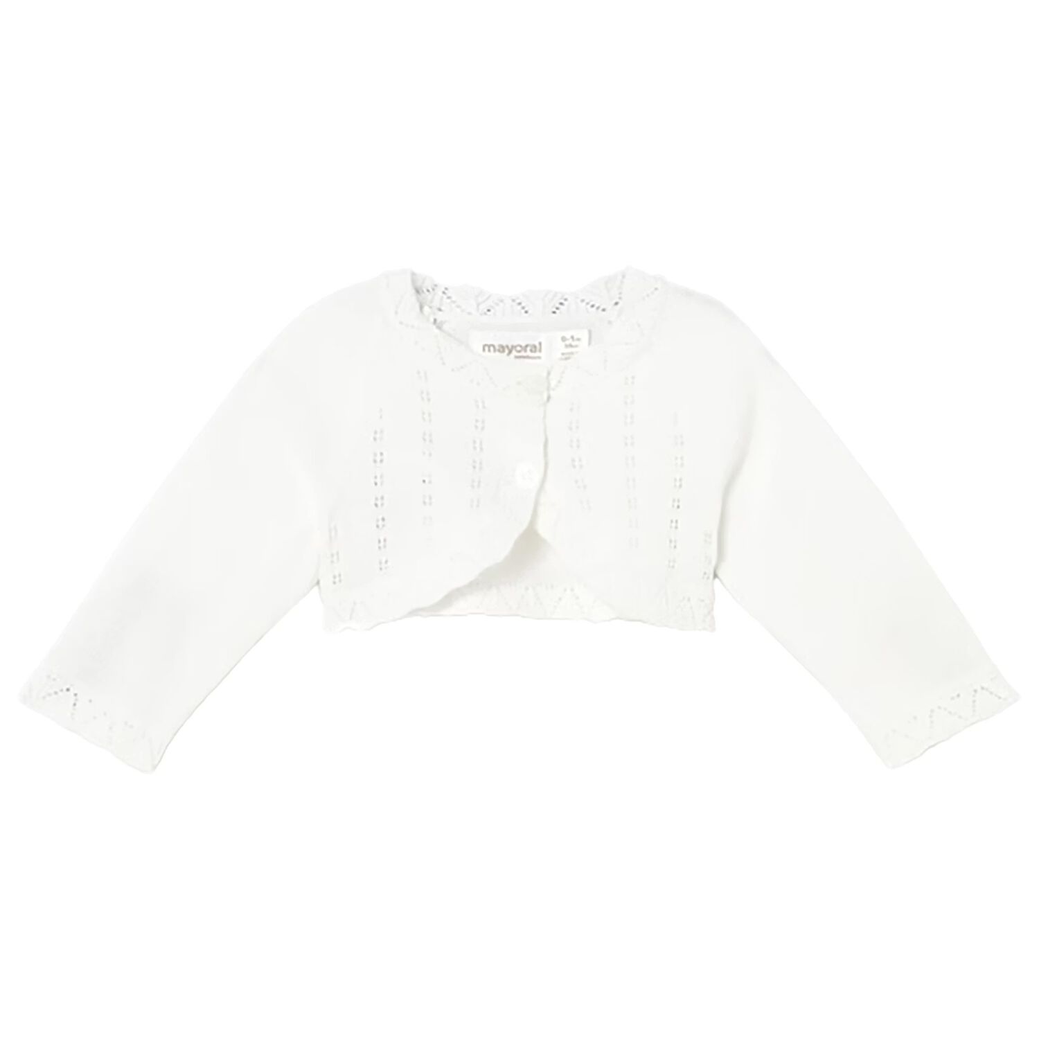 Baby Girls Ivory Knitted Cardigan, 2, hi-res