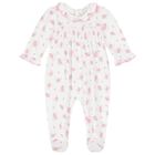 Baby Girls White & Pink Rose Babygrow, 1, hi-res