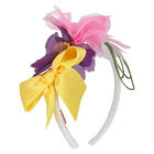 Girls Ivory Floral Headband, 1, hi-res
