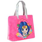 Girls Pink Wonder Woman Fur Bag, 1, hi-res