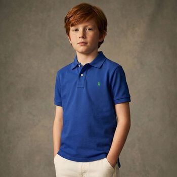 Boys Blue Logo Polo Shirt