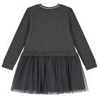 Girls Grey Tulle Dress, 1, hi-res