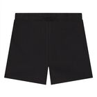 Younger Boys Black Monogram Logo Shorts, 1, hi-res