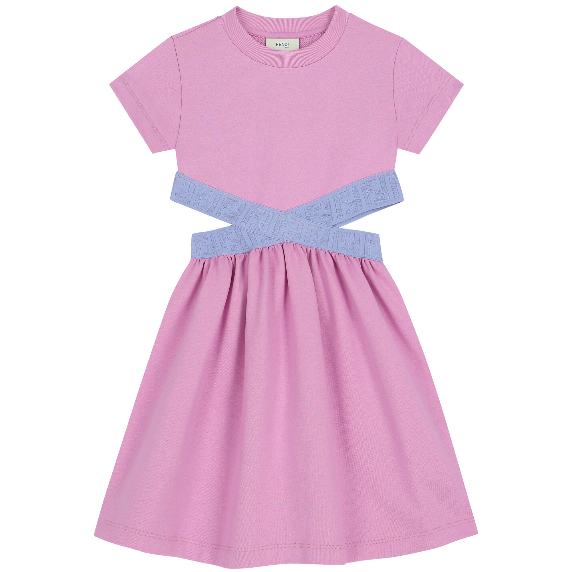 Fendi Girls Purple Logo Dress Junior Couture UK