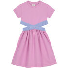 Girls Purple Logo Dress, 2, hi-res